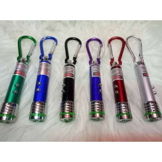 【Bisa COD】 Senter Laser Mini ~ 3 Mode (3 in 1) ~ Gratis Batre ~ Pointer Flashlight