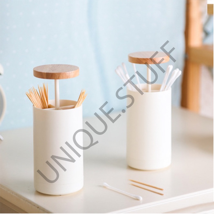 Automatic pop up cotton bud toothpick dispenser tempat korek kuping otomatis