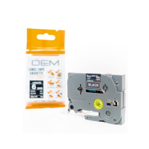 

OZe-315 OEM LABEL TAPE BROTHER 6mm White On Black