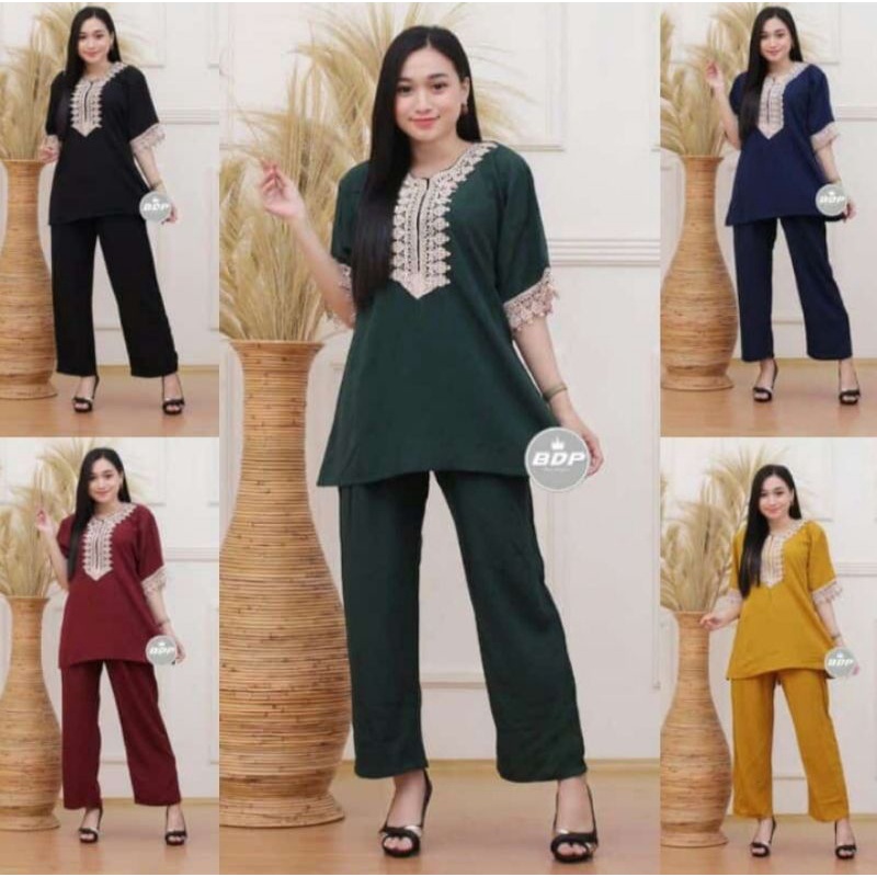 Setelan arabian lengan pendek/setelan arabian celana panjang/setcel full renda terlaris