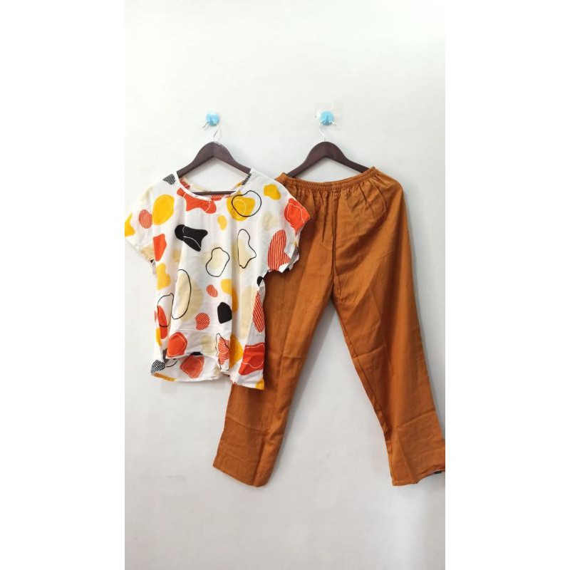 Babydoll katun rayon / setelan katun rayon