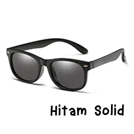 Kacamata Anak - UV400/Polarized - Flexible Sunglasses-Hitam Solid