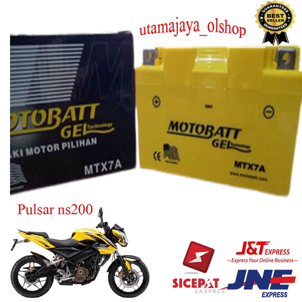 Aki motor pulsar ns200 motobatt motobat MTX7A accu gel ORI pabrik aki bagus best seller