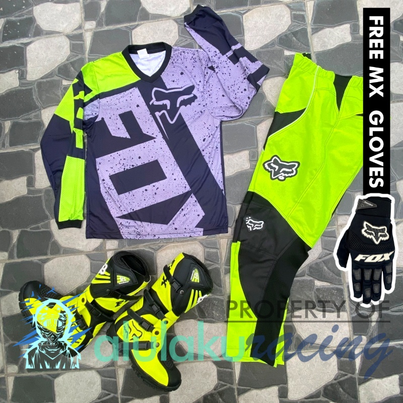 Jersey, Celana, Sarung Tangan &amp; Sepatu SV Fullset MX Trail Motocross - Paket Bundling FOCTSV030404-F41