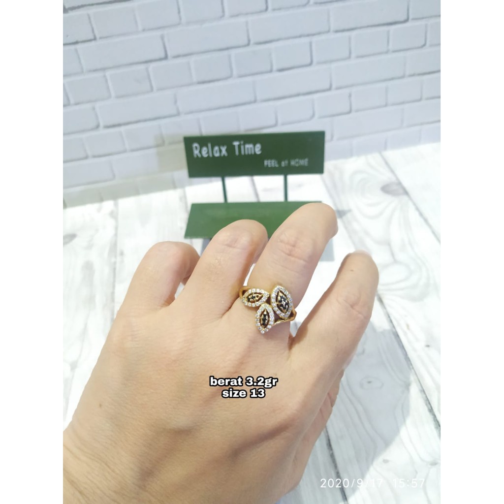 CINCIN DAUN MATA KOMBINASI PERAK ASLI S925 KODE CD035