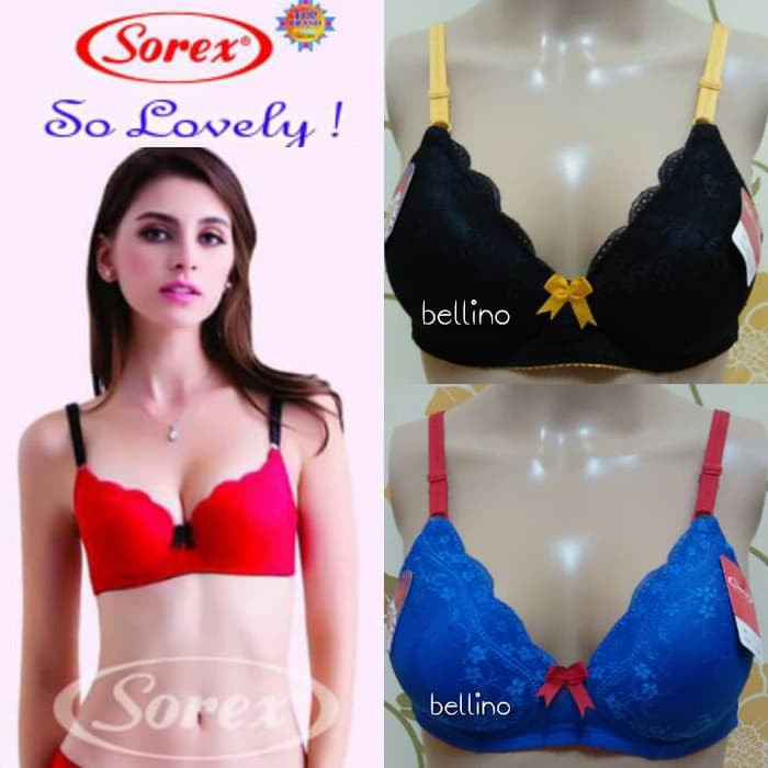 Bra Sorex So Lovely Tanpa Kawat 34-40 - Hitam, 36 Murah + Gratis Ongkir