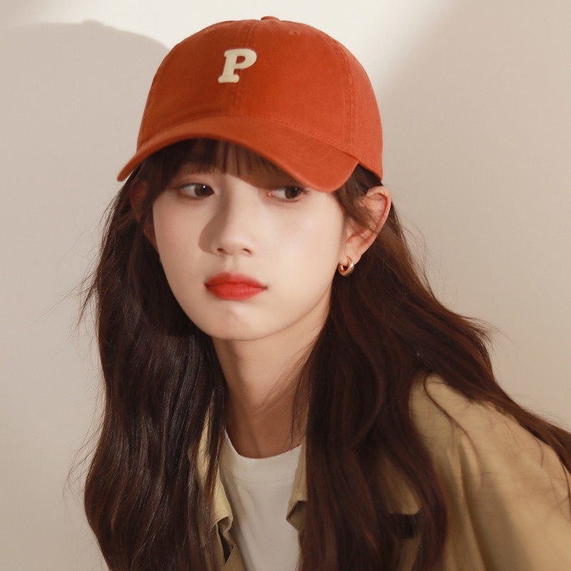 Topi Baseball Motif Tulisan P Gaya Korea Untuk Olahraga