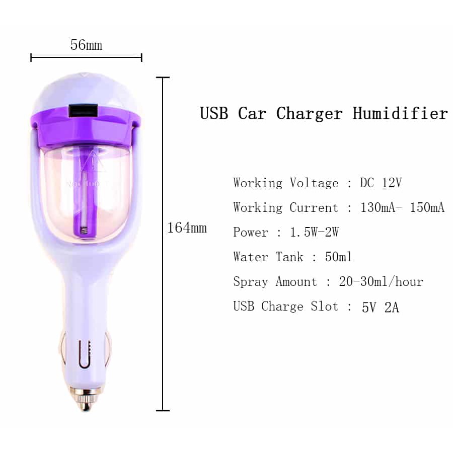 PELEMBAP UDARA KABIN MOBIL PENYEBAR AROMA ESENSIAL TERAPI DIFFUSER AIR HUMIDIFIER LENGKAP DENGAN USB PORT  VA327