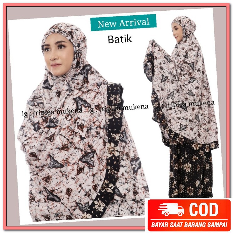 Mukena Dewasa Katun Bordir Bunga Mewah Polos Putih Jumbo Terbaru  PS621 Mukena Dewasa Batik Lembayu