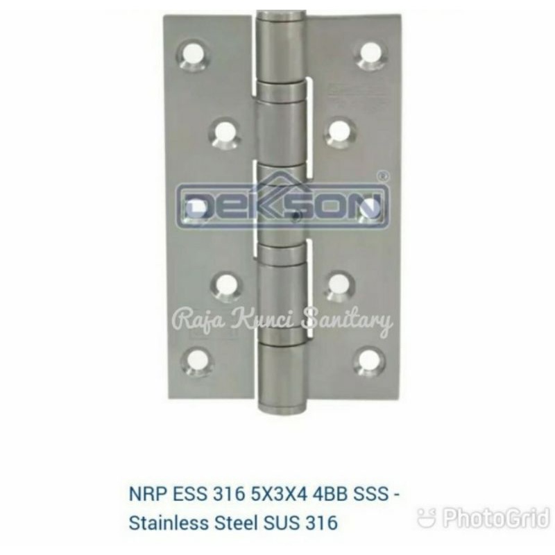 Engsel Dekson NRP ESS 316_5&quot;X3&quot;x4mmx4BB SSS Stainless SUS 316/Engsel Dekkson 5&quot;inch