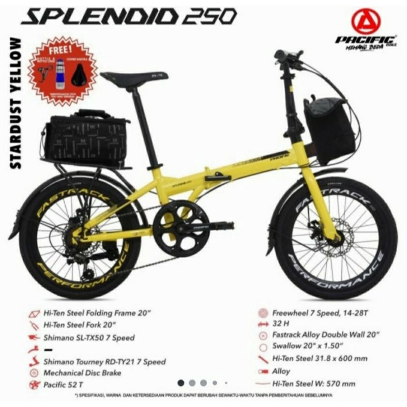 Sepeda Lipat 20 inch Pacific Splendid 250 Shimano 7 Speed Double Disc