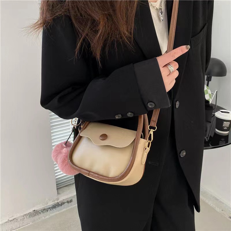 Tas Tangan Trend Fashion Wanita Tas Bulat Kecil Cocok untuk Semua Tas Messenger Tas