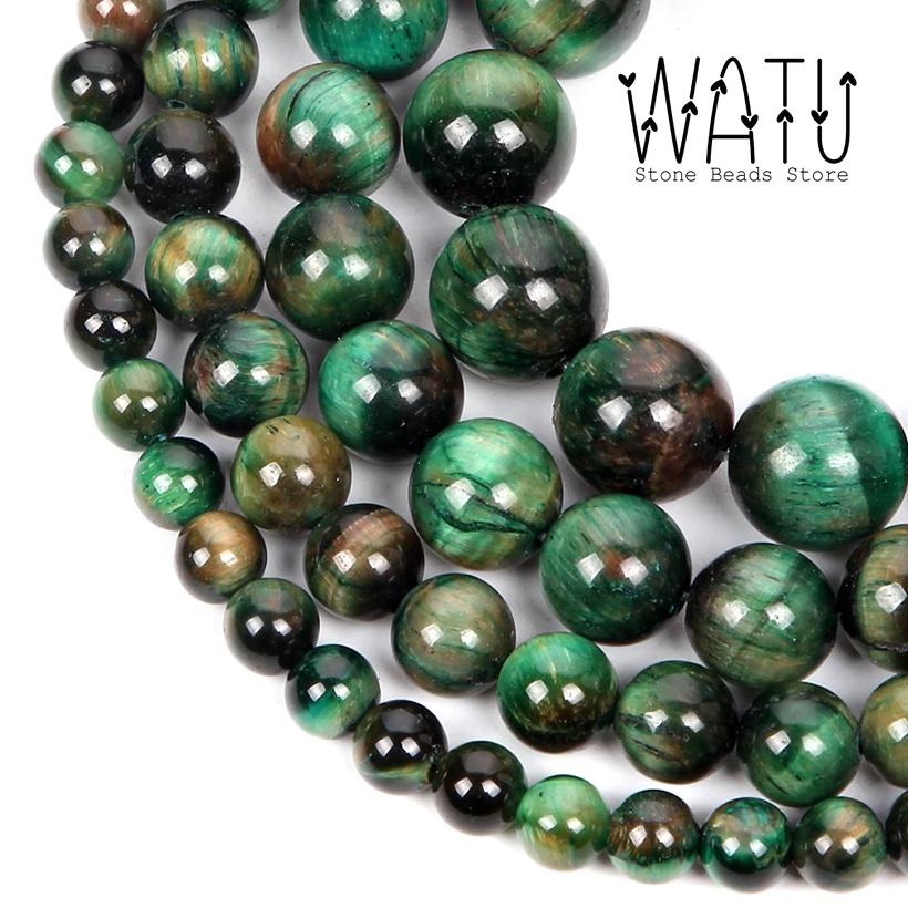 Green Tiger Eyes Natural Stone Round Beads