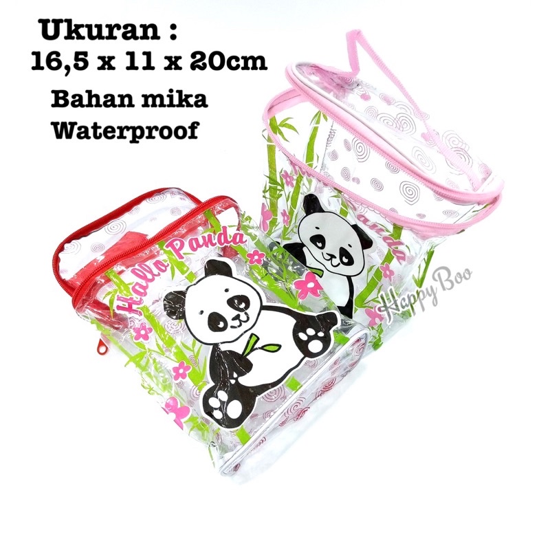 tas komestik make up pouch mika tinggi waterproof tas shampoo panda bee lebah make up bag travel