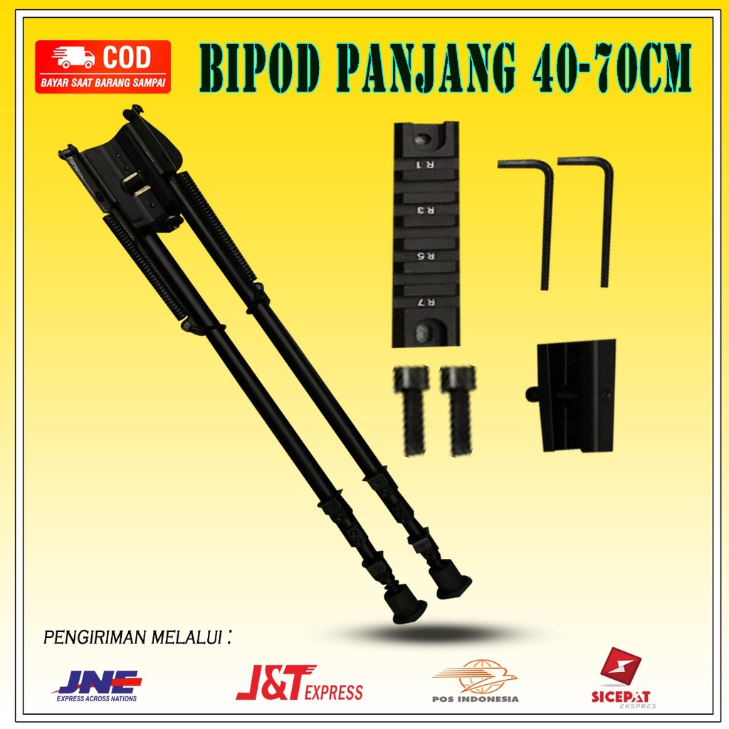 Bipod Panjang ±40-70 cm plus rel Bipot tinggi Bipod import