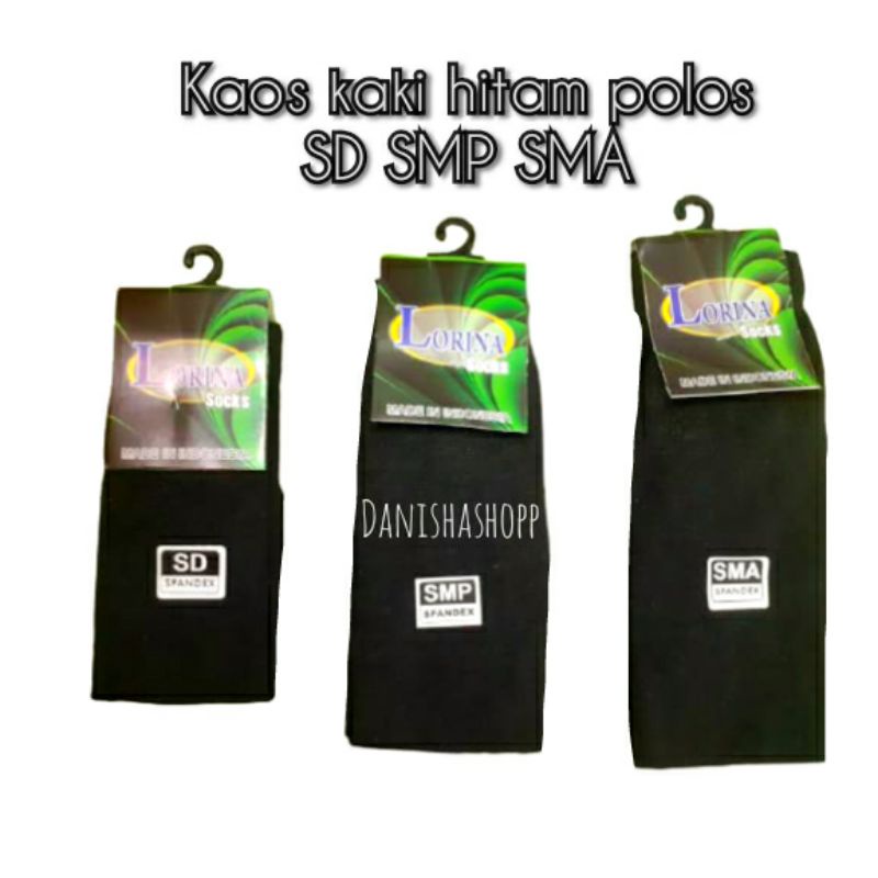 kaos kaki anak sekolah SD, SMP, SMA polos hitam / kaos kaki pramuka