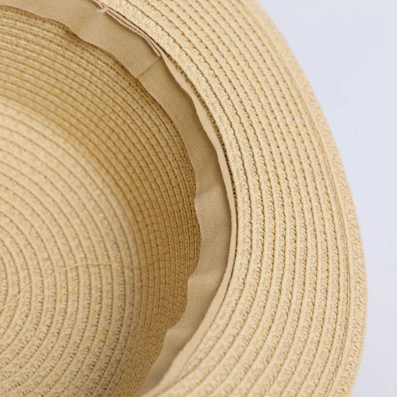 GS8pro Boater hat pork pie hat topi pantai dewasa | Topi Boather Hat DEWASA / Topi bulat dewasa / topi pantai bulat Jiangxihuitian Topi Pantai Panama Summer Sun Beach Straw Hat CW48