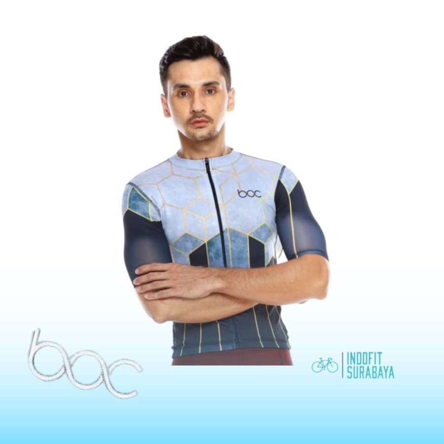 New Jersey Cycling BOC Grey Tile Long Short Sleeve