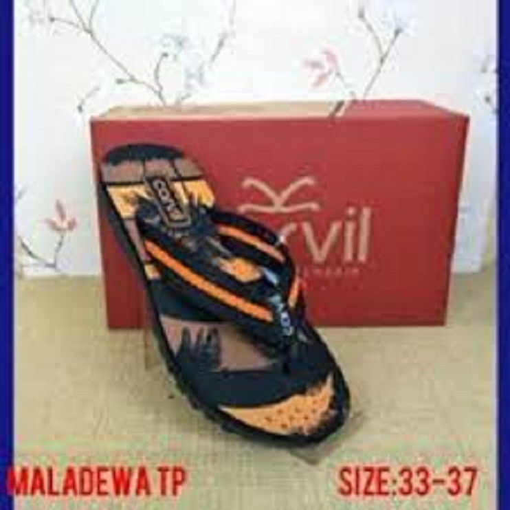 ( PROMO special )Carvil Tanggung Maladewa Black browen Size 33-37 tanggung / Sandal Jepit Bagus Dan Casual