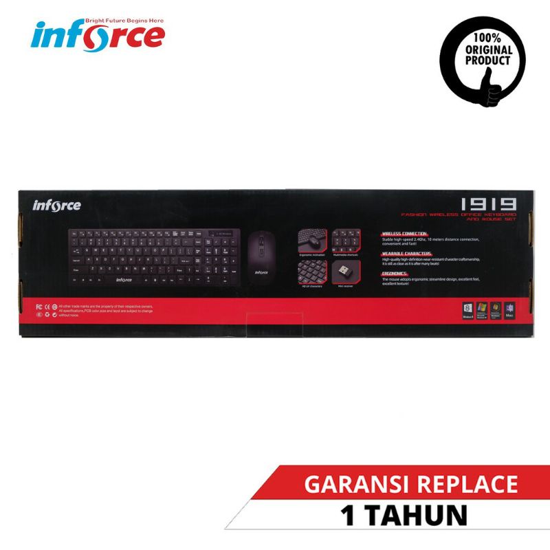 KEYBOARD MOUSE WIRELESS INFORCE KM1919 1919, KEYBOARD MOUSE WIRELESS COMBO INFORCE 1919