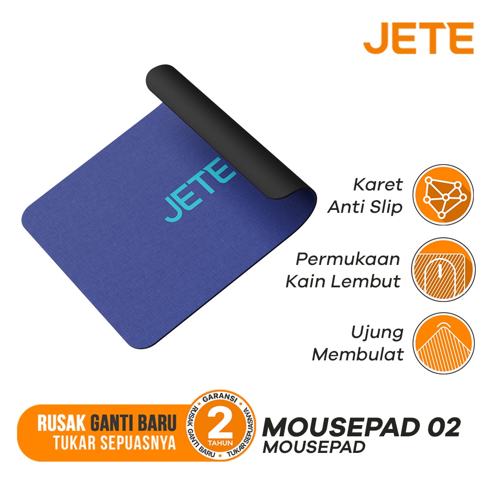 Mouse Pad JETE Mousepad 2 Ukuran Besar 21 x 26 cm - Anti Slip