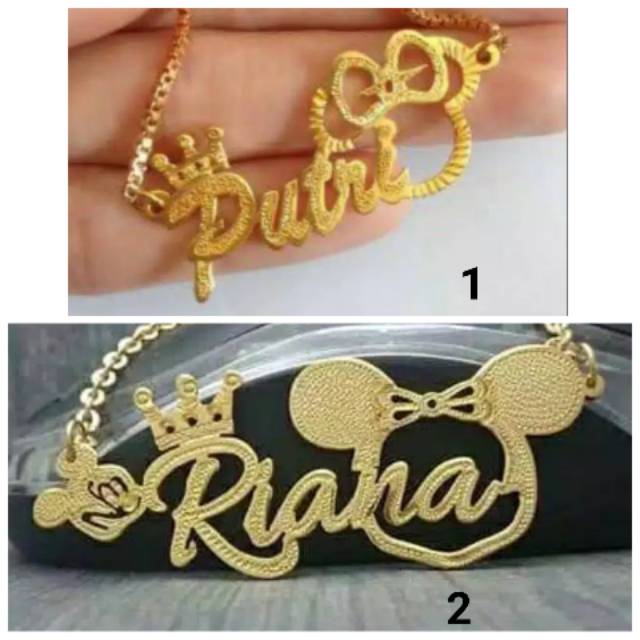 Kalung Nama Anak Mini Mouse || Miki Mouse || Mickey Mouse