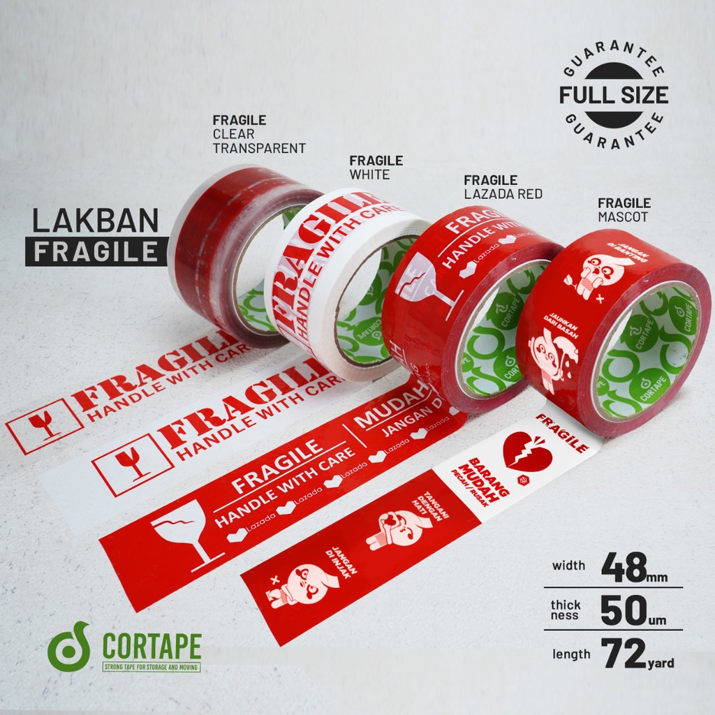 

LAKBAN FRAGILE MERAH - CORTAPE - 48MM