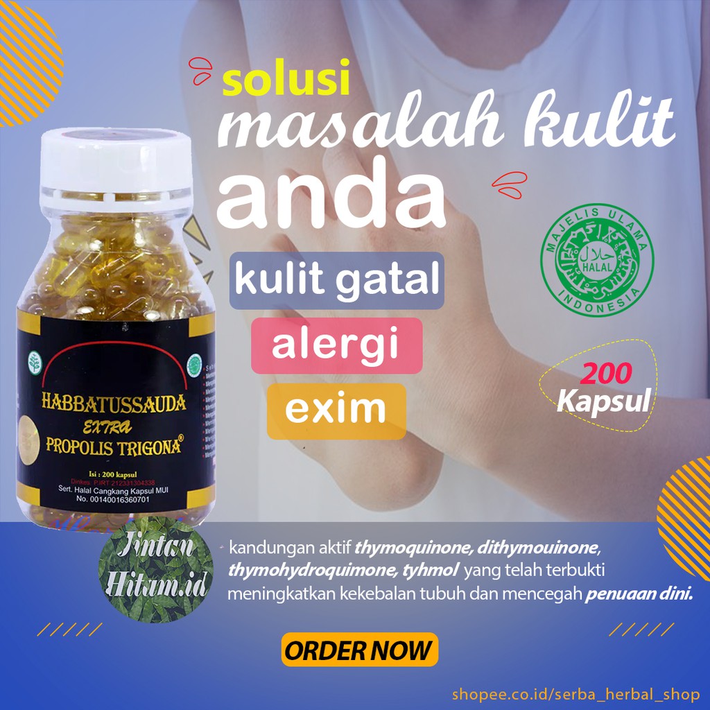 Habatusauda Habbatussauda Extra Propolis Trigona 200 Obat Gatal Herbal Exim Alergi Perawatan Kulit Indonesia