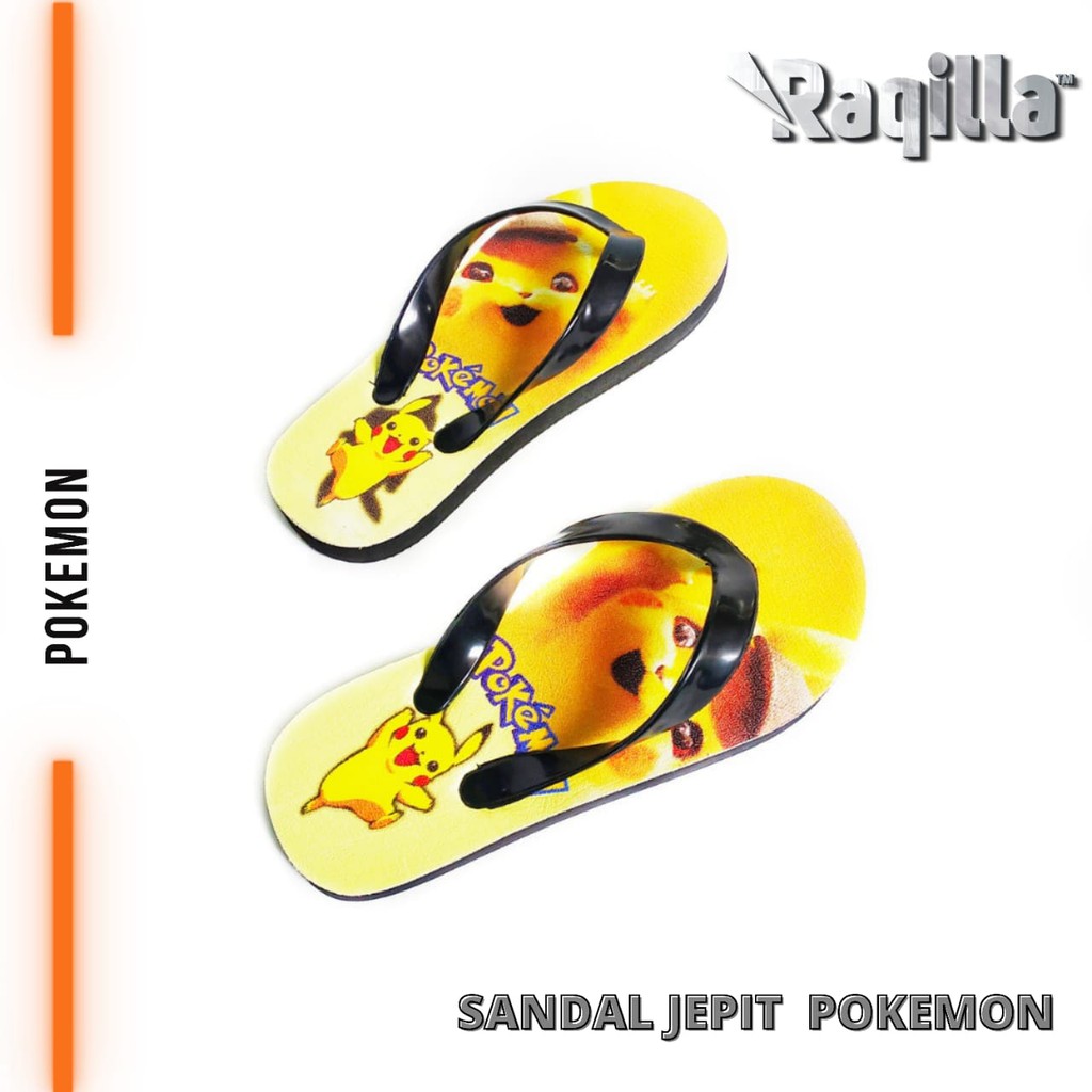 Sandal anak LAKI LAKI sendal jepit motif pokemon sandal karakter pokemon sandal motif kartun