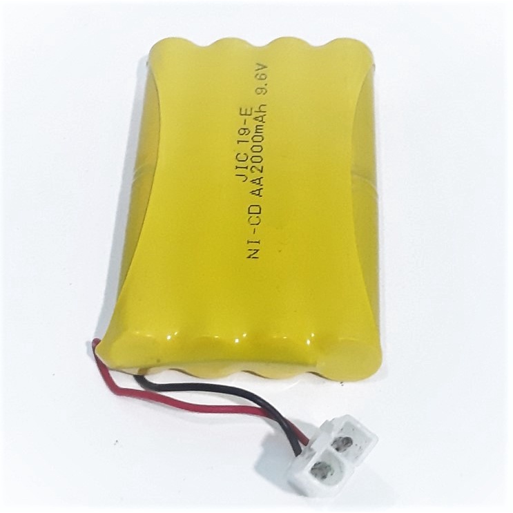 Charger + Baterai Mobil Remot Control/RC 8AA Ni-Cd 9.6v-2000mAh Socket Putih 2pin