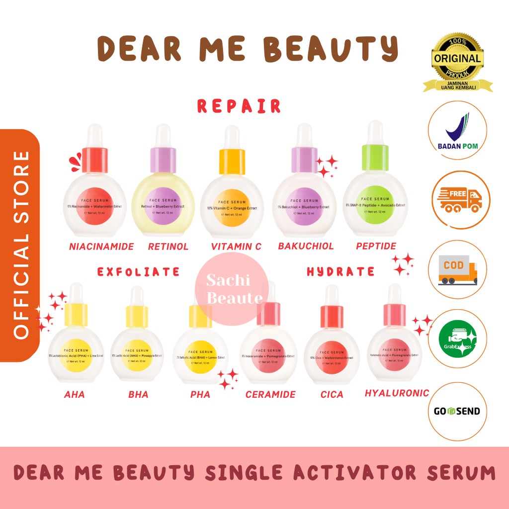 DEAR ME BEAUTY SINGLE ACTIVATOR FACE SERUM 12mL &amp; 32mL