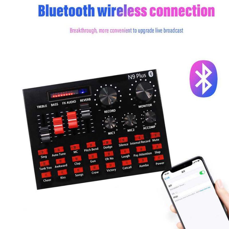 Soundacrd N9 Plus Bluetooth Audio USB External Broadcast Mic Headset