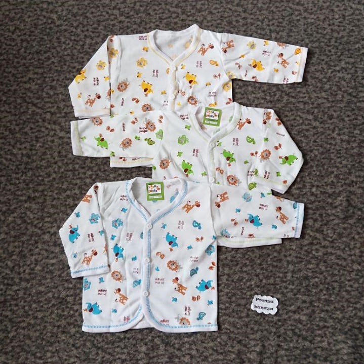 BB06 Baju Bayi Tangan Panjang Motif Animal Newborn A&R 0-3 Bulan-1