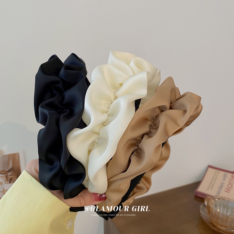 Caliloops Bando Bandana Kerut Scrunchie Nagita Korea Dewasa Lebar Wina