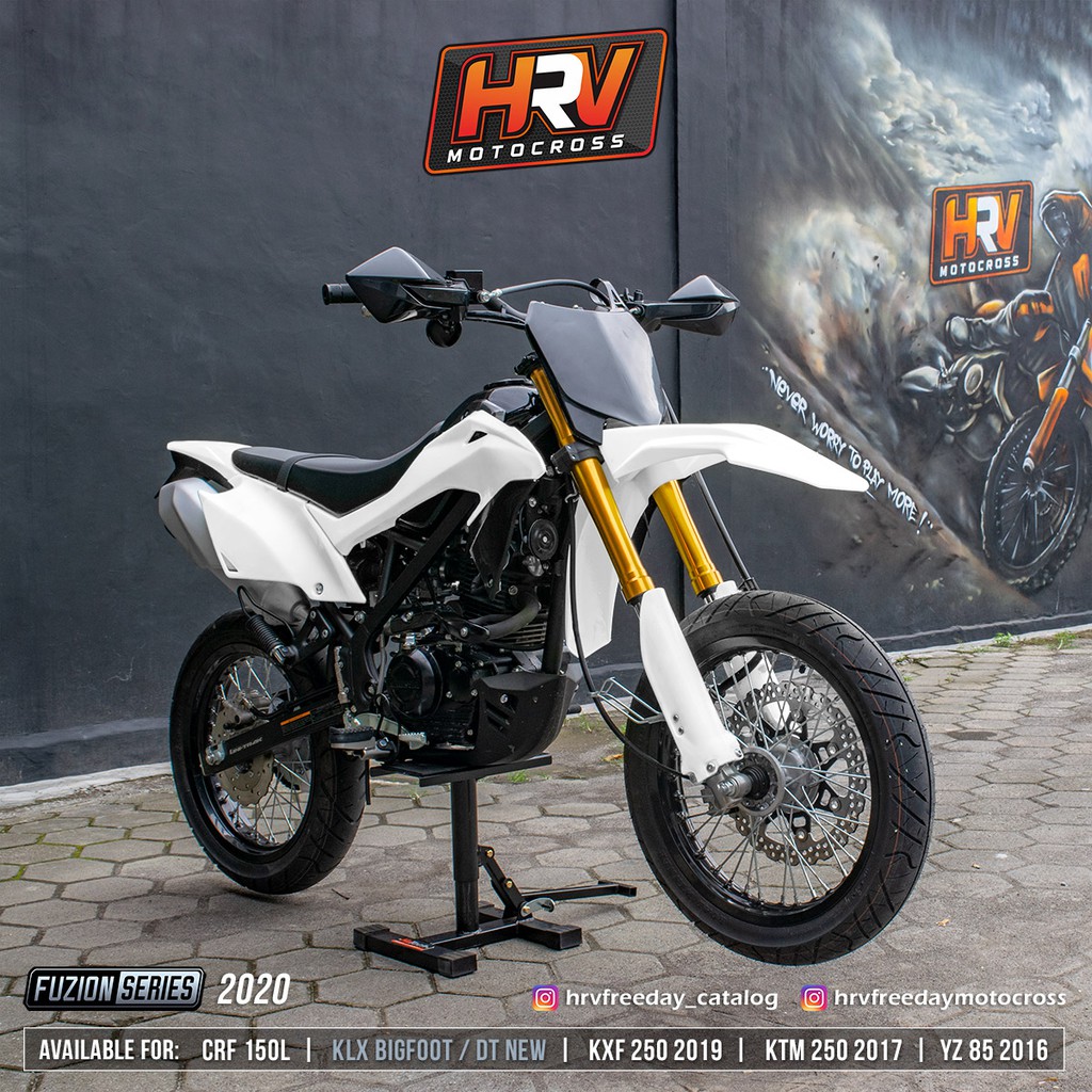 Cover Trail Set Spakbor Depan Belakang HRV FUZION KLX Bigfoot/ DTRACKER NEW Hitam Putih Merah