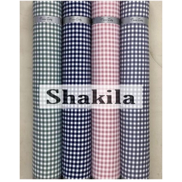 Kain Shakila Premium Motif Kotak harga setengah meter