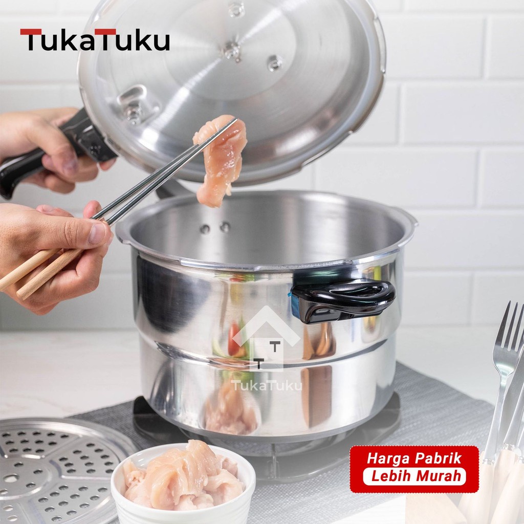 panci langseng dandang besar jumbo alumunium pengukus kukusan presto daging nasi rebus serbaguna