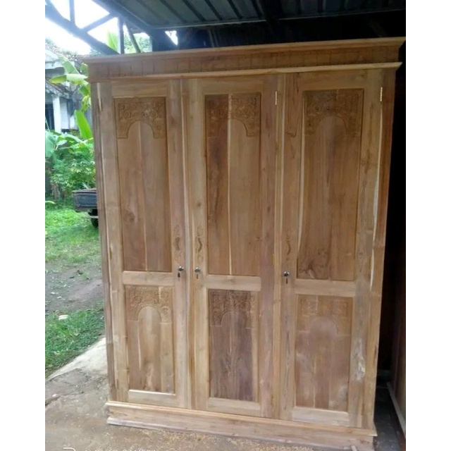 LEMARI PAKAIAN MAJAPAHIT MINIMALIS ALMARI JATI TUA JEPARA MEWAH MURAH