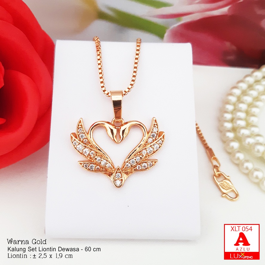 XLT 054 Kalung Set Liontin Bunga Dengan Mata Sirkon Jernih Perhiasan Lapis Emas 18K Aksesoris Wanita Yaxiya Luxx Xuping