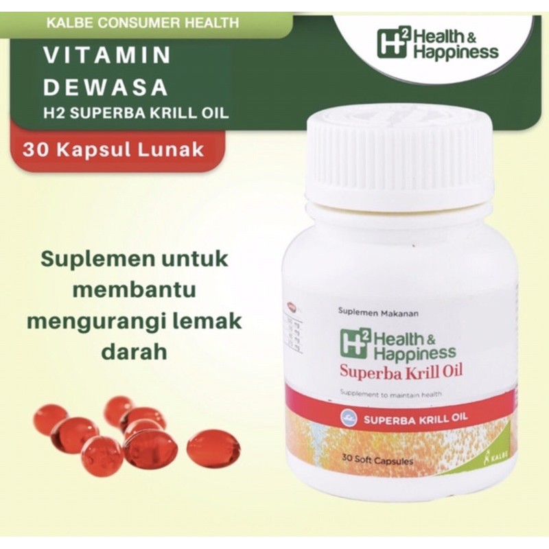 H2 superba krill oil 30 tablet ( untuk mengurangi lemak darah )