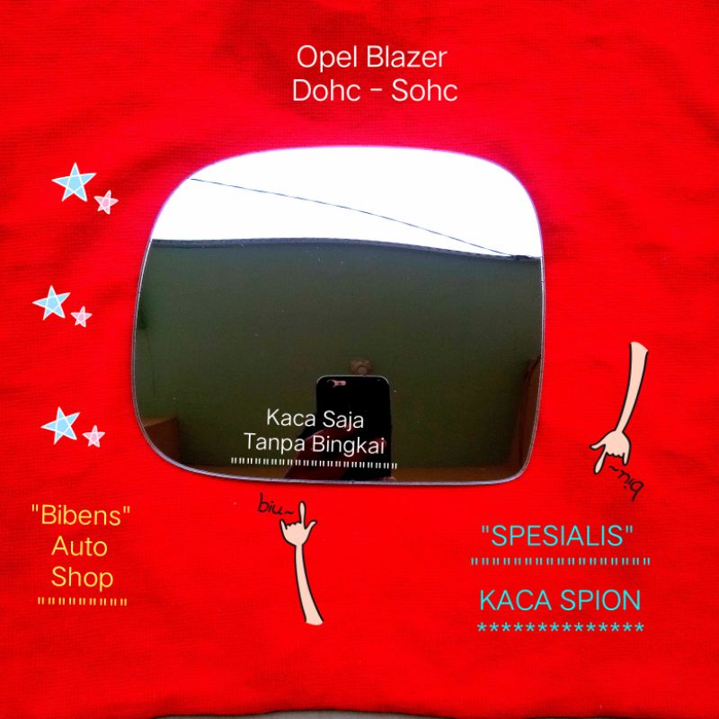 Kaca spion Opel Blazer Dohc Sohc kiri Refill tanpa frame kacanya doang.