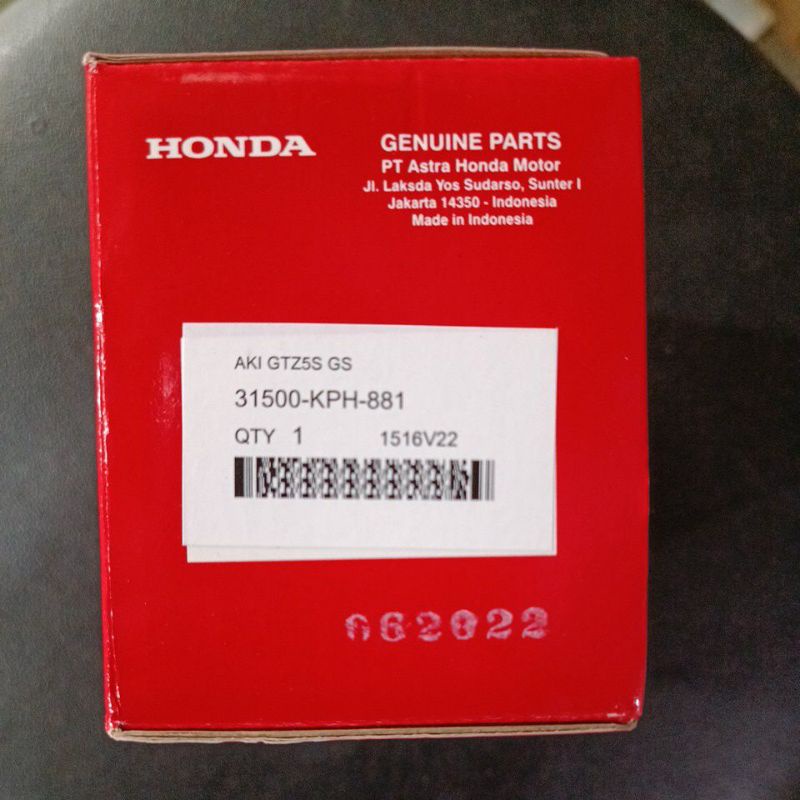 Aki honda GTZ5S ( aki kering) 5 amphere