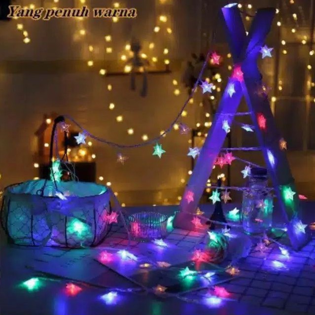 Lampu Natal Model Bintang Warna Warni Lampu Tambler Lampu Tumblr Dekor