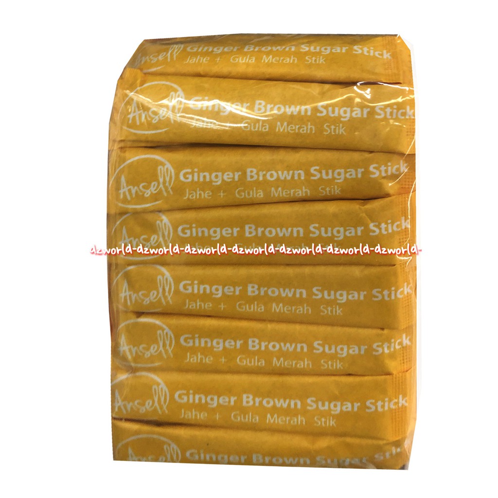 Ansell Ginger Brown Sugar Stick Jahe Gula Merah Sachets 60sticks Ansel