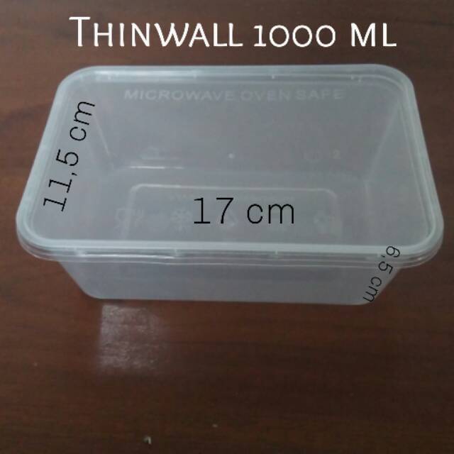 1 pack Thinwall 1000ml/25 pcs/Tepak plastik/box salad