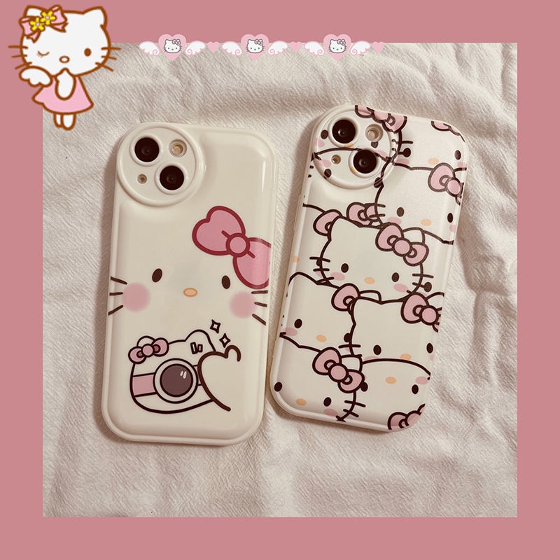 Soft Case Motif Kartun Hello Kitty Warna Pink Untuk iPhone 12 13 11 Pro Max X Xs Max Xr ihyh