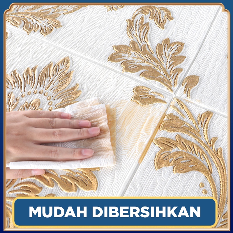 Wallpaper 3D FOAM / Wallpaper Dinding 3D Motif Foam Batik Bunga More High Quality / Wallfoam 3D