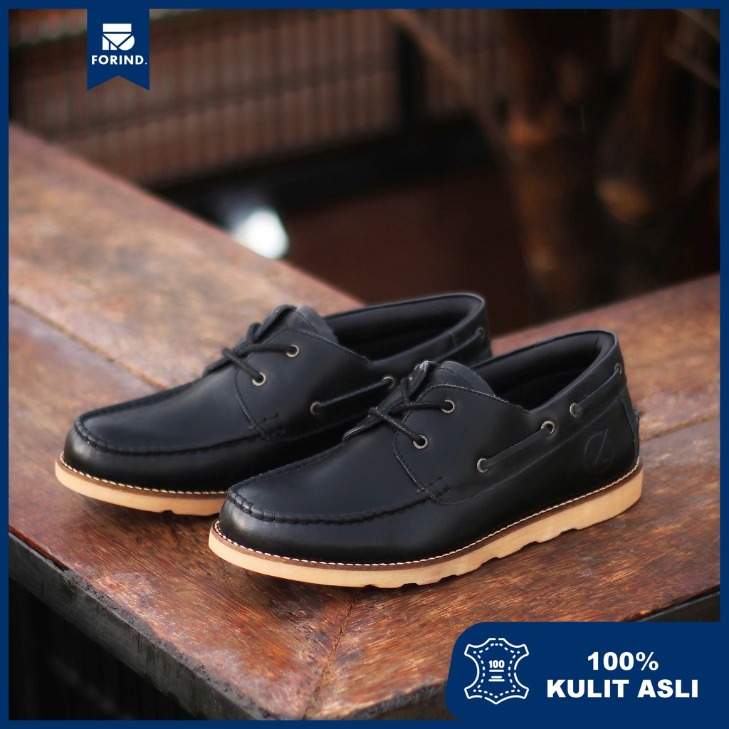 Liberty 0.1 Black | Sepatu Kulit Vintage Klasik Casual Pria Derby Original Footwear | FORIND Kenzio