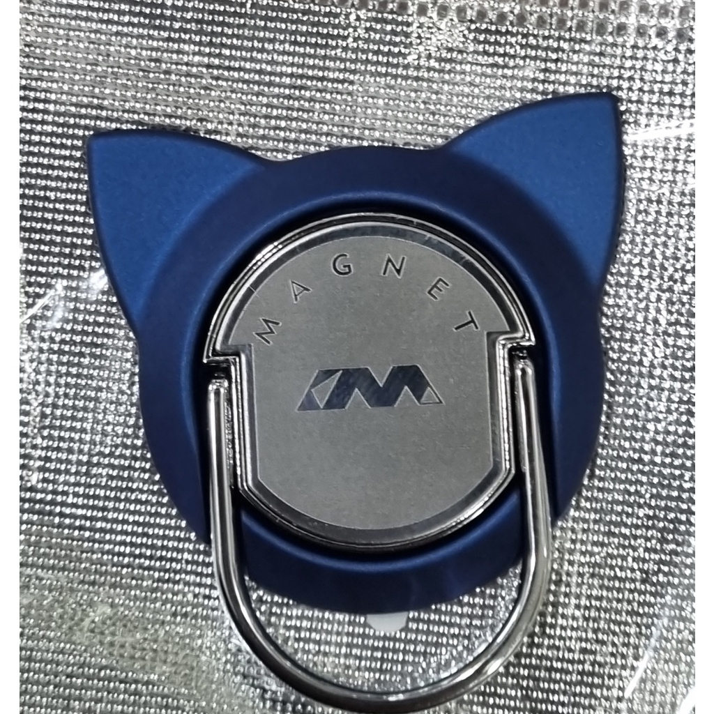 iRing CAT Kucing Holder Stainless Steel iRON Anti Slip Sawtooth/ i Ring 360 Derajat Rotari Rotation Rotasi/Multi-Function/Angle Adjust To Best View For Daily Using/Vertical-Horizontal Roating Phone/Penyanggah/Berdiri Tidur Besi Polos Merah Silver Snorlax