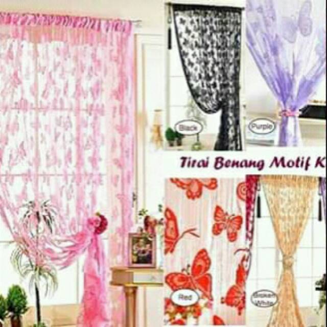 Tirai benang motif kupu-kupu